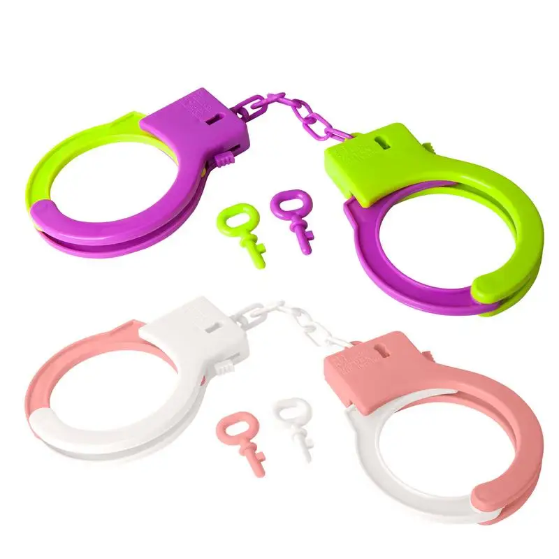 Handcuffs Toy Kids Role Play Footcuffs Props Party Drama Cosplay Police Cop Officer Costume childrens toys cosplay toys