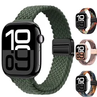 Bracelet en Nylon à boucle tressée mince pour Apple Watch 11 10 46/42mm Ultra 3 49mm, iWatch 9 8 7 6 5 4 SE 45mm 41mm 40mm 44mm 1