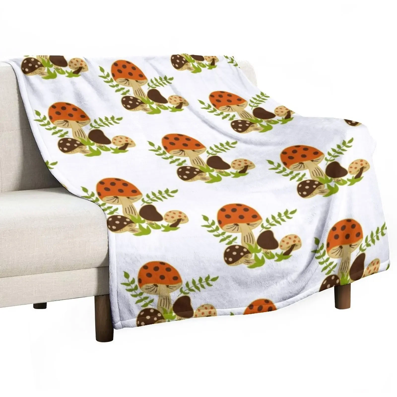 

Mushroom Throw Blanket Flannels Vintage Blankets