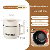 Marmite électrique Portable 1,5 l, multifonction, contrôle automatique de la température, chauffage rapide pour nouilles instantanées, soupe de riz pour étudiants 6