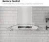 30-inch Wall Mount Range Hood Tempered Glass , Vent Stainless Steel with Gesture Sensing & Touch Co 3