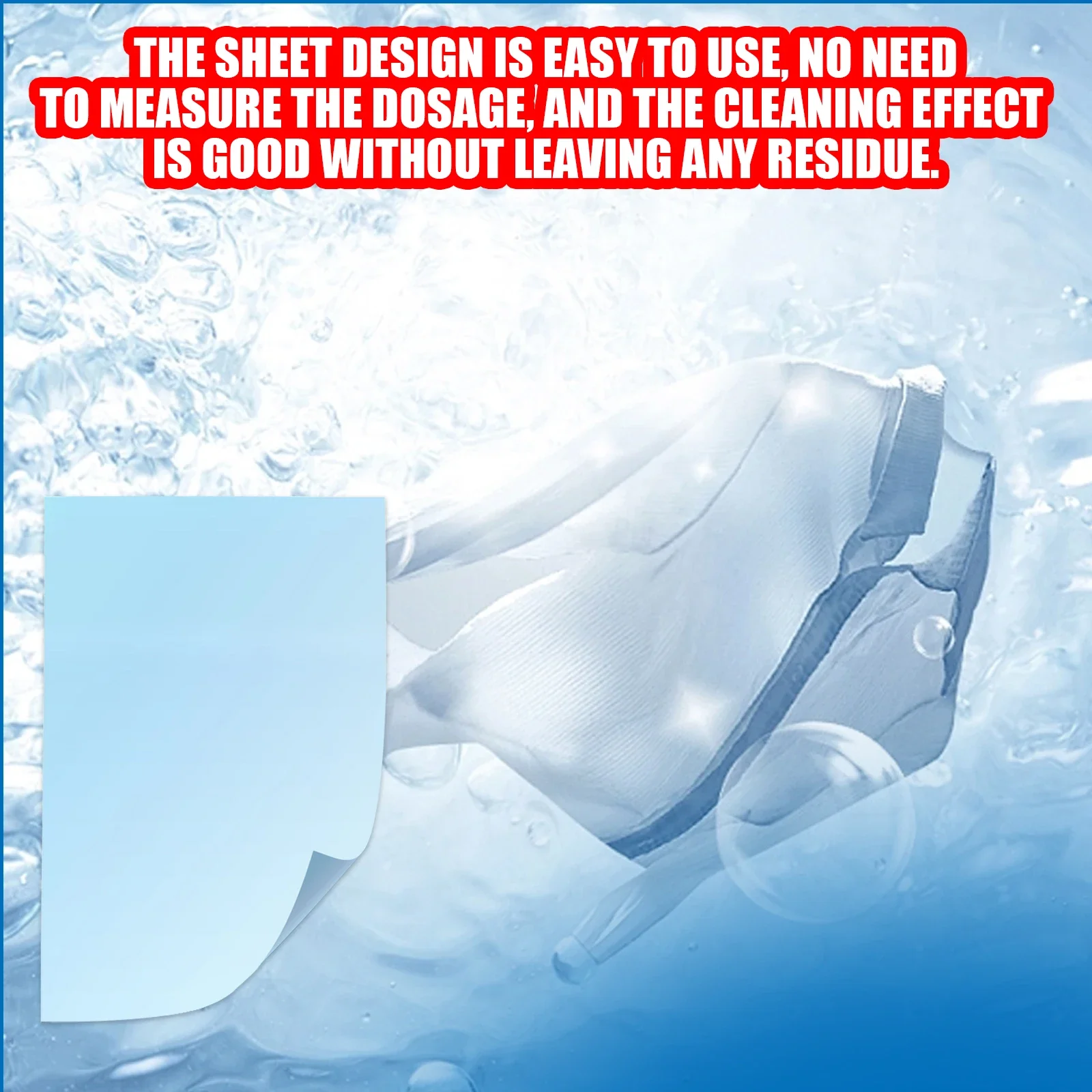 Portable laundry sheet Crystal laundry foam paper cleaning sheet Strong decontamination odor durable multi-purpose cleaning shee