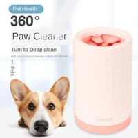 Outdoor Portable Dog Cat Paw Cleaner Brush Cup Soft Silicone Combs Clean Pet Dirty Paws One Click Manual Quick Feet Wash Tool 1