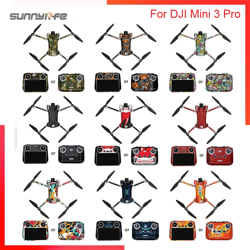 Per Dji Mini 3 Pro Pvc Sticker Drone Body Remote Control Skin Stickers Pellicola Protettiva Rc-N1/Dji Rc Drone Accessori