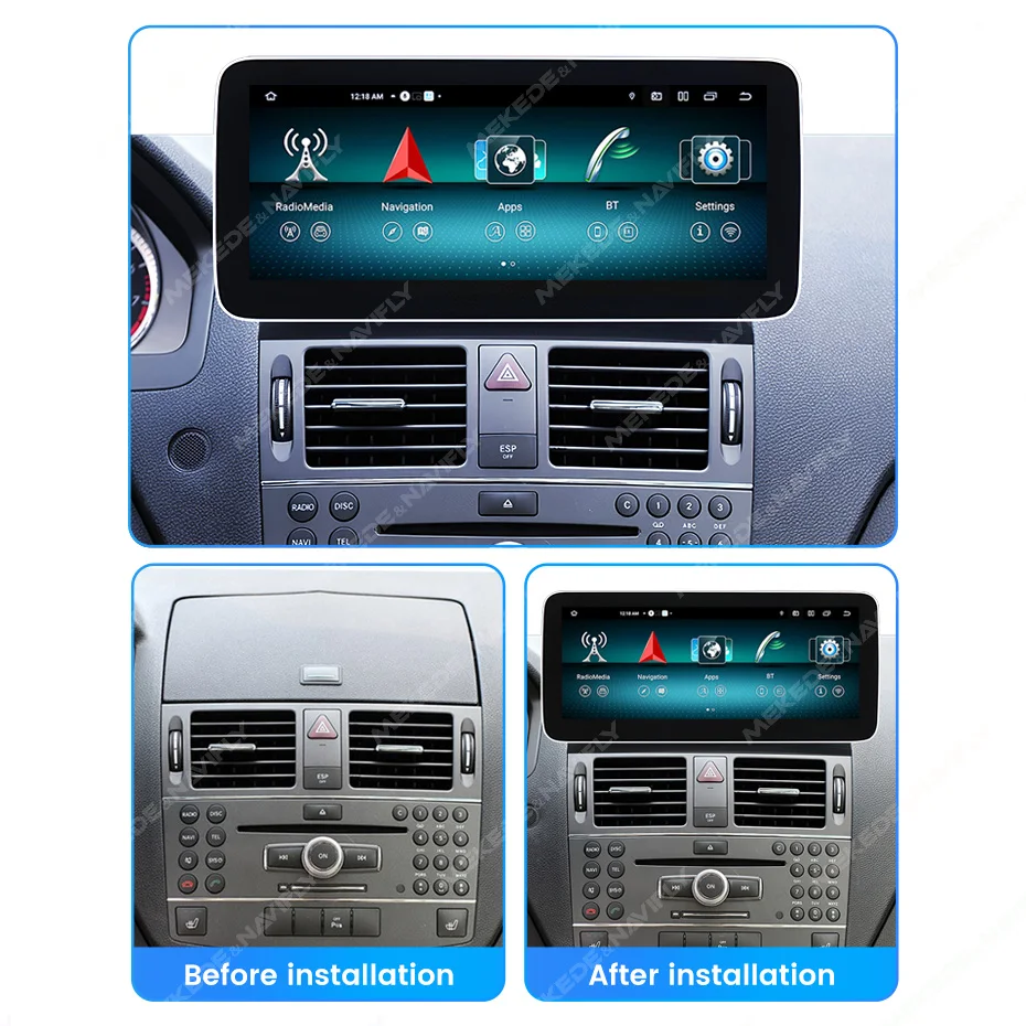 MEKEDE 6G + 128G Android 14 Auto CarPlay Für Benz C Klasse W204 S204 2008 - 2010 NTG 4,0 GPS 2 Din Auto Radio Intelligente Systeme BT – Detail 6
