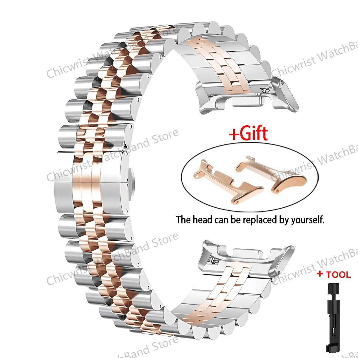 Premium Stainless Steel Metal Strap Bracelet