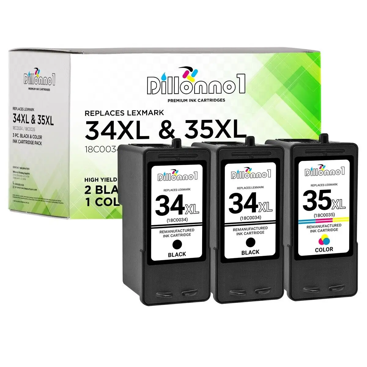 

3 pack For Lexmark 34/35 Cartridge Set fits Z1300 Z1310 Z1320 Z1410 Z1420 Z845