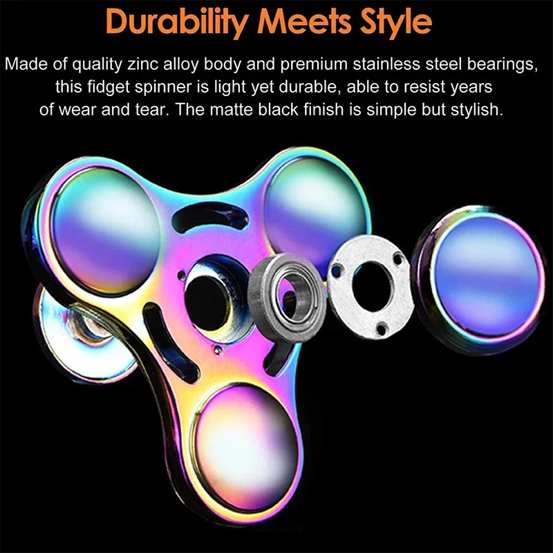 Sleek Metal Alloy Anti-Stress Fidget Spinner Toy