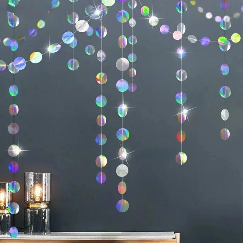 4M Silver Iridescent Paper Banner birthday banner party decorations For Frozen Party Birthday Adult Kids Boy Girl Gender Reveal Wedding
