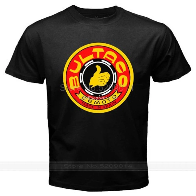 Bultaco Cemoto Motorcycles Logo Men's Black T-Shirt Size S M L XL 2XL 3XL Cotton Tee Shirt Cool Casual Cotton