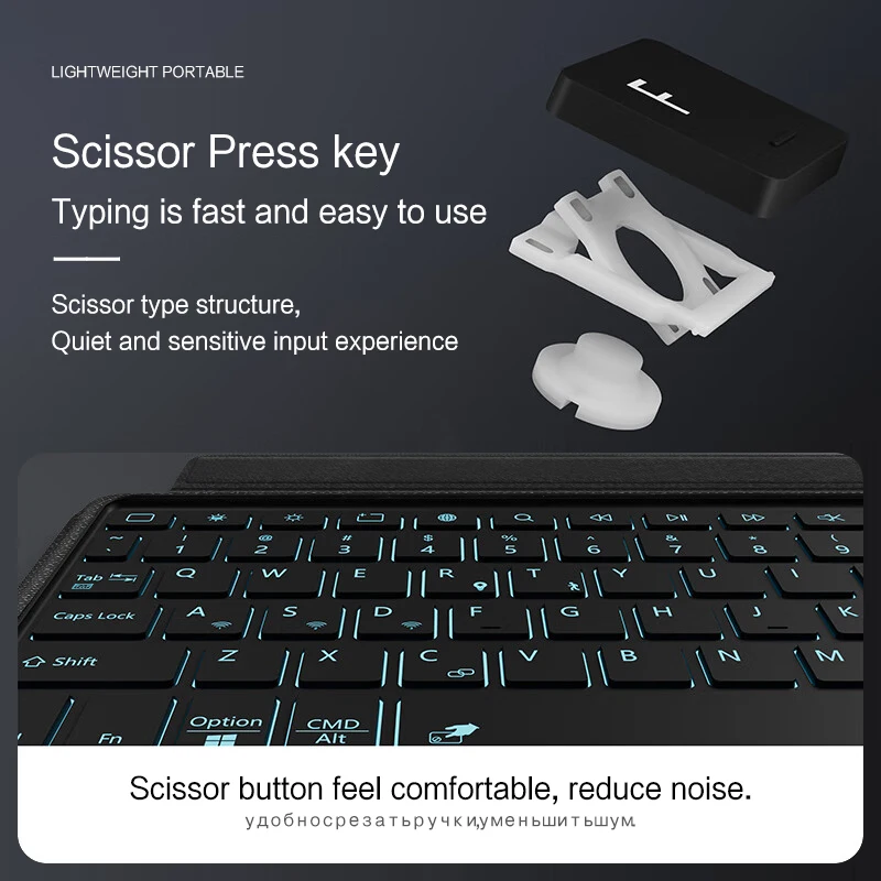 Capa de Teclado Magnética Dividida para Samsung Galaxy Tab Mouse Retroiluminado 11 Sm-x710 X716b X718u Tab s9 - Imagem 2