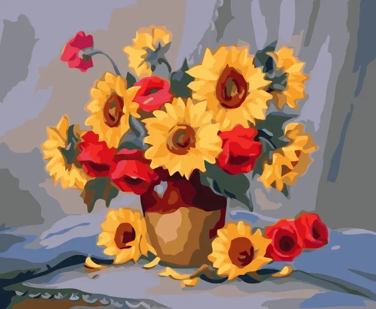 

Tulip DIY Digital Acrylic Flower Painting, Hand-Filled Landscape Painting, Explosion, 21732