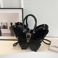 2023 New Butterfly Shape Women Satchel Bags Personalized Leather Retro Designer Backpacks Gothic Embroidery Girls Messenger Bags 2