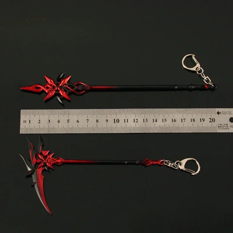 21cm Genshin Impact Sickle Weapon Arlecchino Crimson Moon's Semblance Model Keychain Metal Material Cool Dispaly Toys Gifts Kids 2