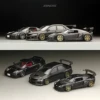 BNDS 1/64 ABS Wheels Black Chrome With Rubber Tires Assembly Rims Modified Parts for Model Cars Refitted Hotwheels Tomica MiniGT 2