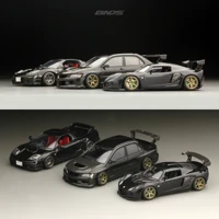 BNDS 1/64 ABS Wheels Black Chrome With Rubber Tires Assembly Rims Modified Parts for Model Cars Refitted Hotwheels Tomica MiniGT 2