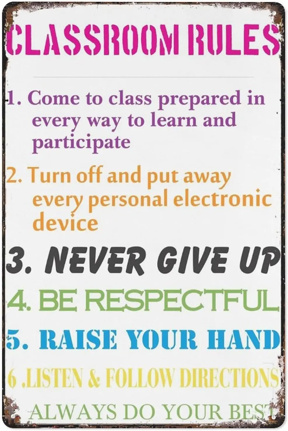 

Винтажный металлический жестяной знак, классные правила-Новый классный мотивационный постер, винтажный жестяной знак для офиса, дома, фотоподарок