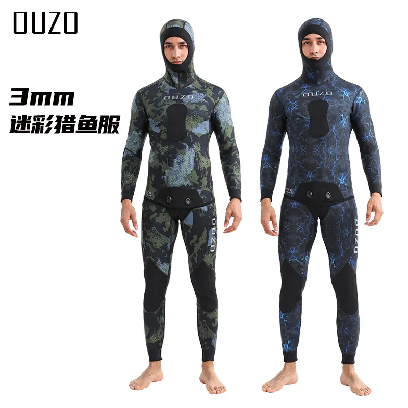 Maillot de bain deux pièces pour la chasse au poisson, plongée imbibée, chaud et froid, surf, pêche et chasse, 3mm