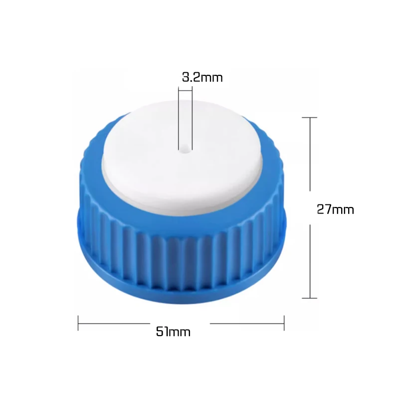 발효 탱크 반응기 공급 커버 플라스틱 PTFE 재질 이동식 액상 병뚜껑 GL45 유리병용 다채로운 스크류 캡