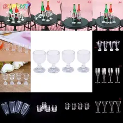 4Pcs 1/12 Mini Resin Transparent Cup Simulation Furniture Model Toys For Decor Dollhouse Miniature Accessories 20Styles NEW2021