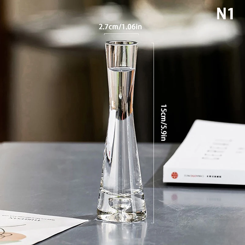 فازة زهور زجاجية شفافة ، تررم نبات زراعي صغير ، طا...