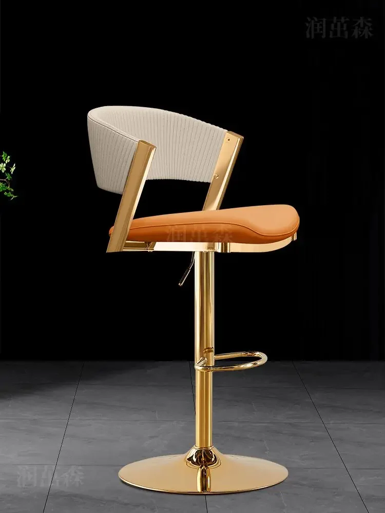 High-end Light Luxury Bar High Chair Bar Counter Cash Register Swivel Chair Home Island Stylish Swivel Lift
