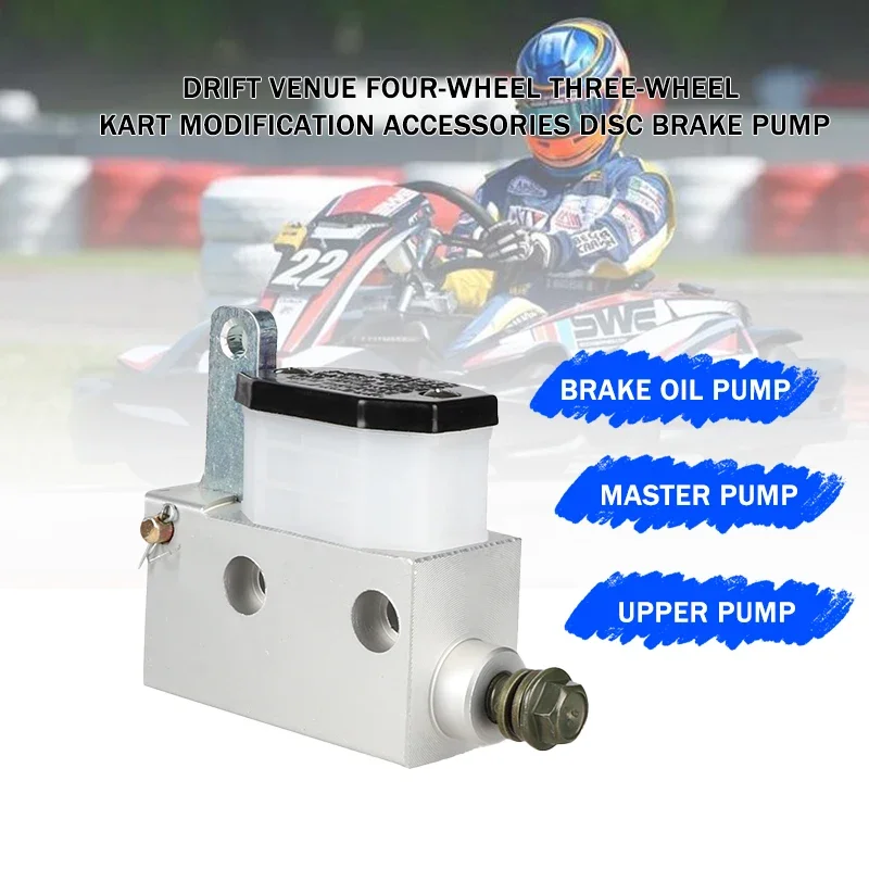 

Go kart Rear Foot Hydraulic Master Brake Pump 12.8 Piston Fit DIY Drift track Kart Three Wheel Quad Karting ATV Buggy Parts