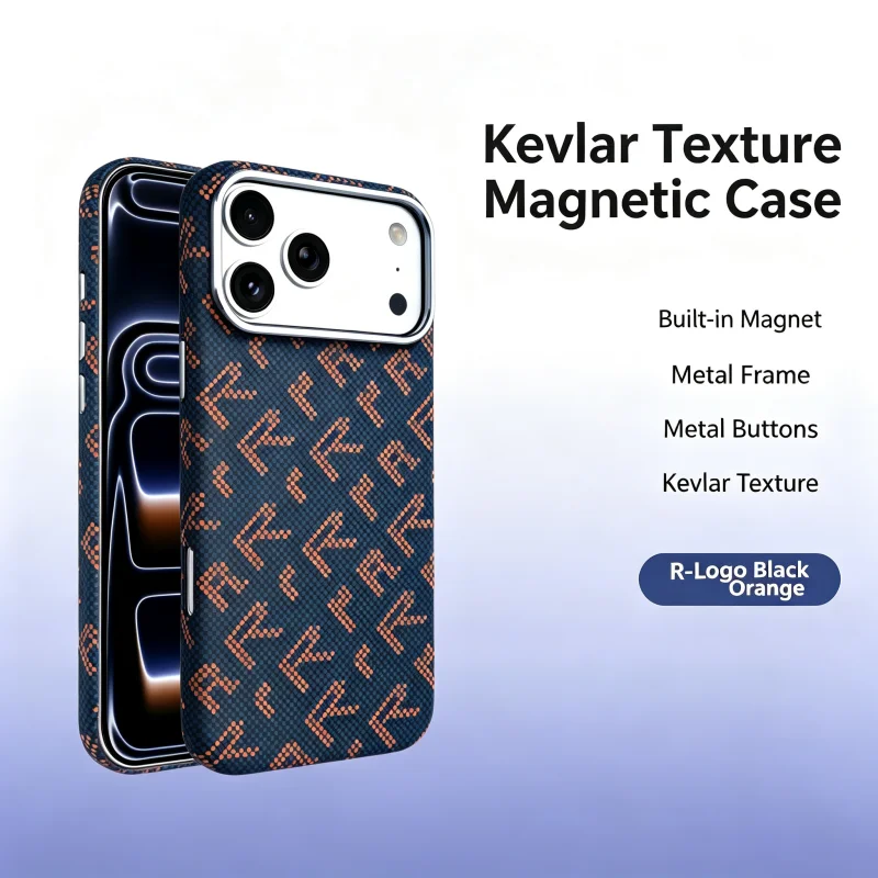 Premium Kevlar Carbon Fiber Magnetic Case - Shockproof Wireless Charging Cover