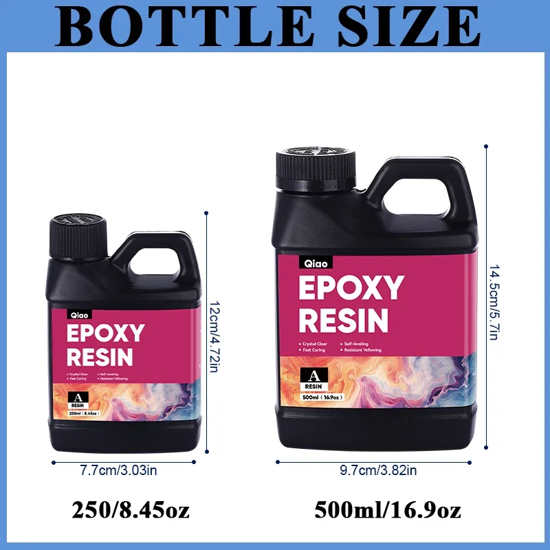 500ml/1000ml Epoxy Resin Kit Crystal Clear, Strong, Bubble-Free Easy Mixing Epoxy Resin Kit for DIY Jewelry Art & Mold Casting 4