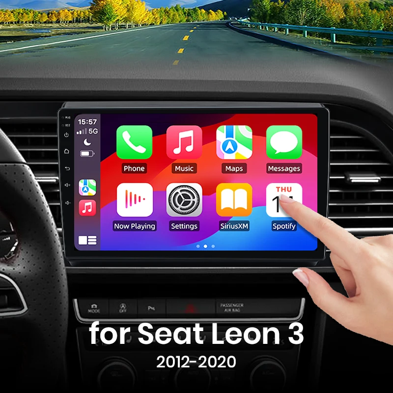 Für Seat Leon 3 2012-2020 Drahtlose CarPlay für Apple Android Auto Auto Radio GPS IPS RDS FM WiFi BT 4G 8Core Multimedia Stereo
