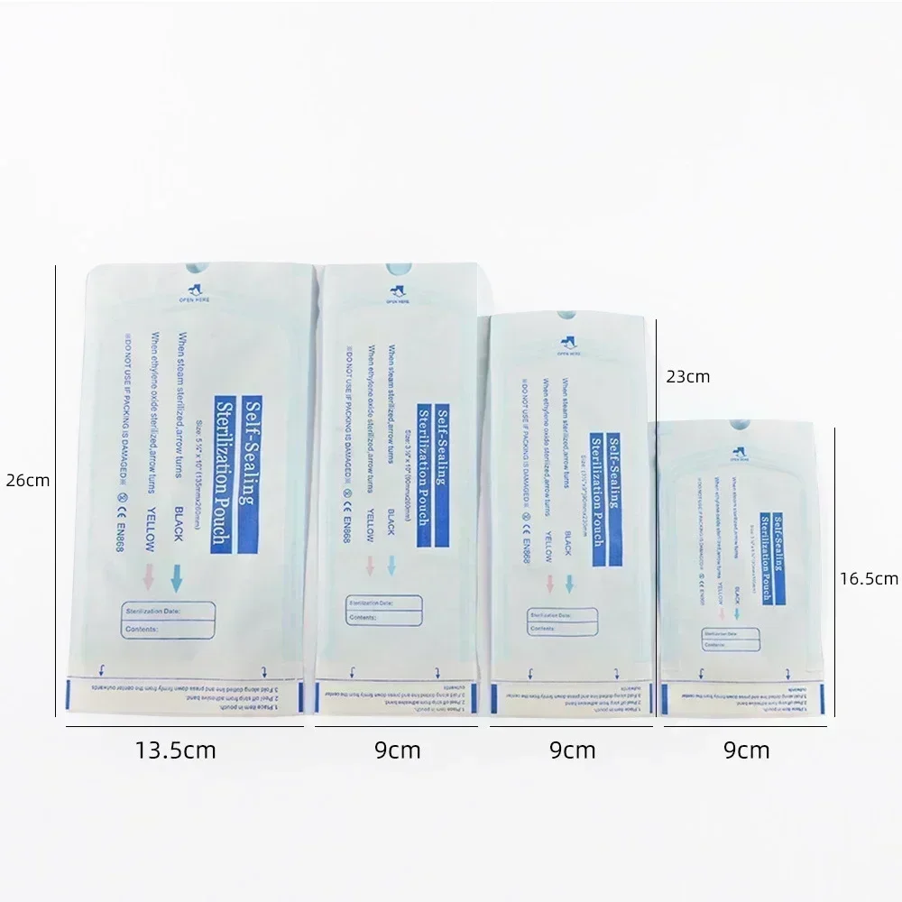 20/50pcs Self-sealing Sterilization Pouches Bags 5 Sizes Medical-grade Bag Disposable Nail Art Tattoo Accessories Supplies 2
