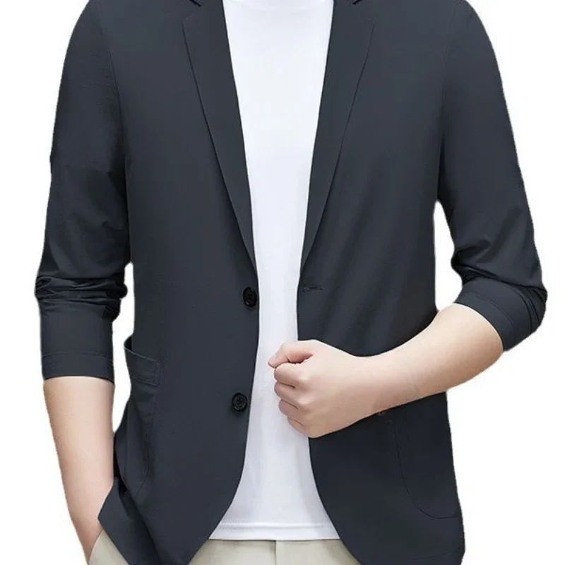 European and American Men's New Ironless Solid Color Casual Suit 5632