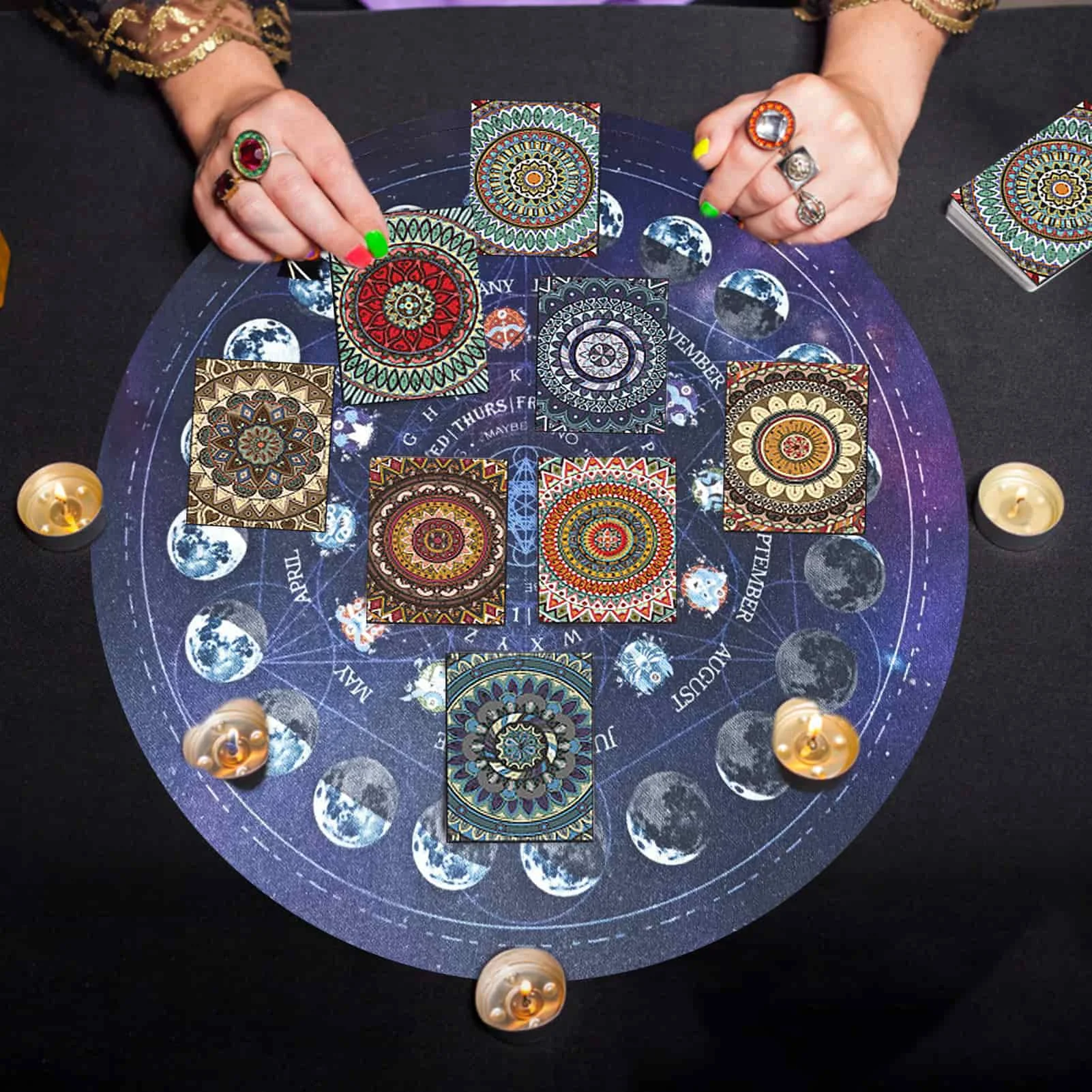 Creative Altar Pendulum Mat Pendulum Divination Rubber Pad Constellation Pendulum Pad Witchcraft Supplies Exquisite Altar Rubber
