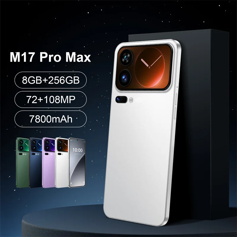Smartphone M17 Pro Max 2026, versão global, Snapdragon 8 Gen3, tela HD ...