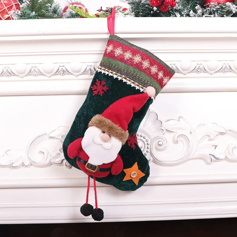 Christmas Gift Bags Christmas Stockings Gift Bags Christmas Sock Kids Candy Bag Gift Santa Claus Snowman Socks Xmas Tree Ornament Christmas Stocking Decoration For Home