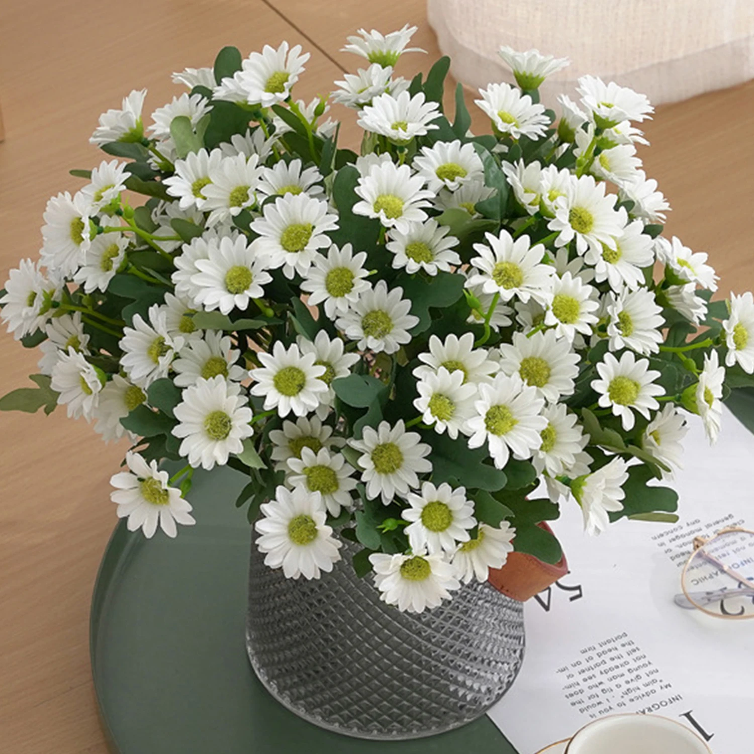 Artificial Plants Artificial Flowers Daisy Wreath DIY Home Garden Party Wedding Decor Craft Autumn