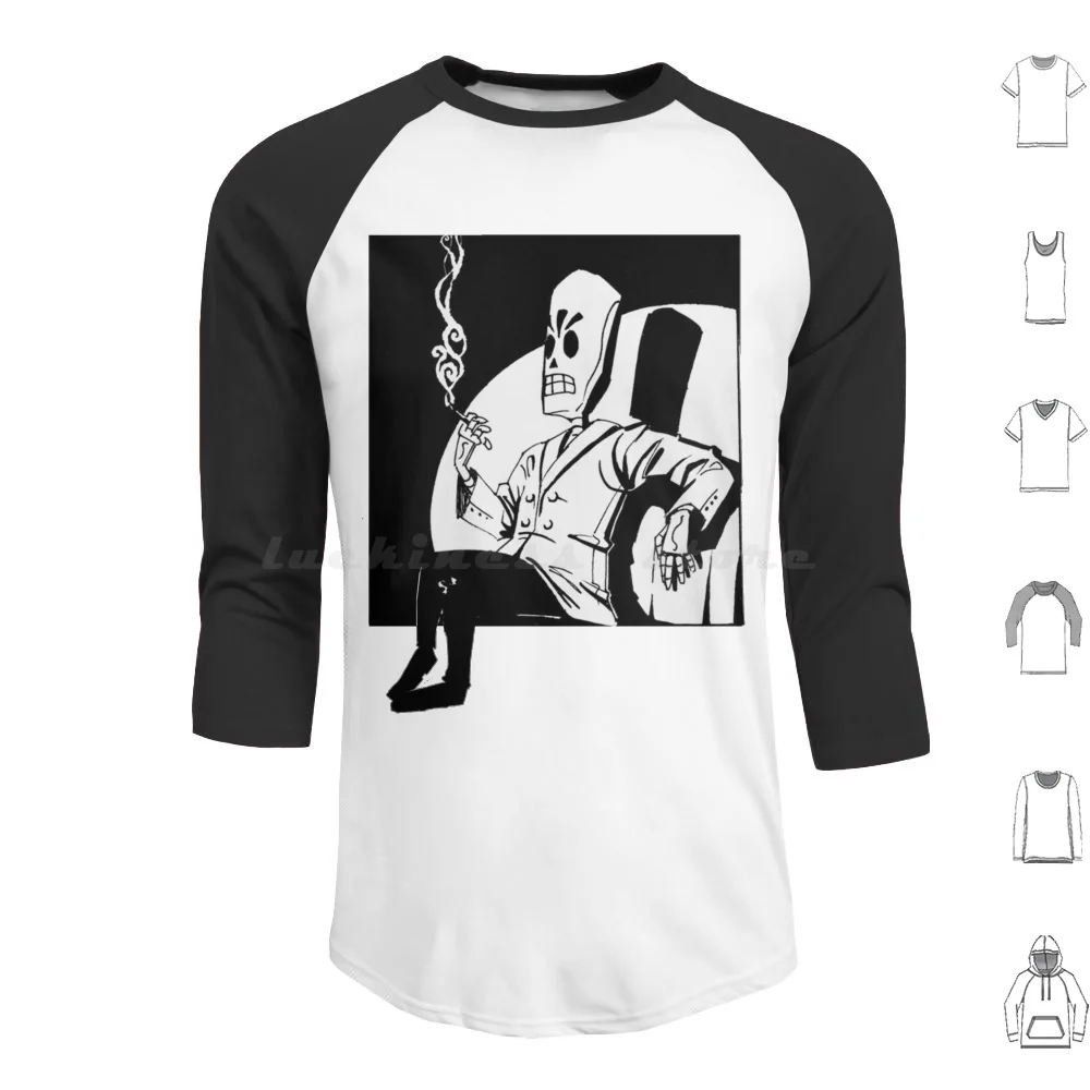 Grim Fandango Felpa Con Cappuccio In Cotone Manica Lunga Grim Fango Grim Fangango Lucasart Vintage Old School Videogioco Her Him Valentine