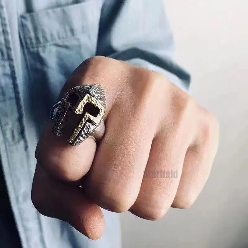 

Мужское регулируемое кольцо в стиле рыцаря, серебро 100% пробы