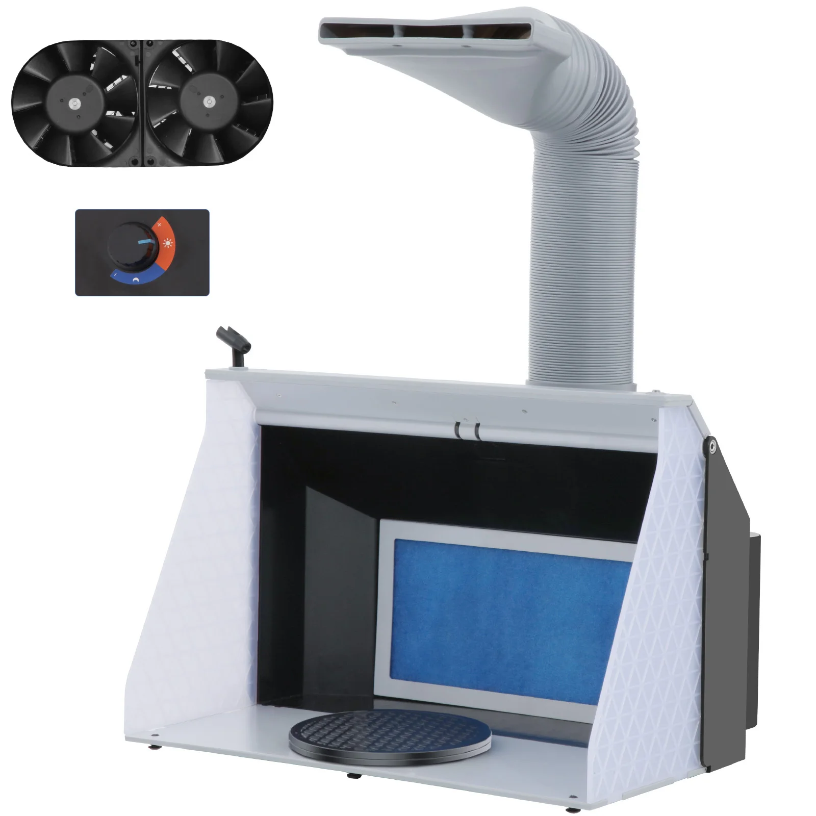 VELPAX paint Cabin Aerograph, Foldable Spray Box with Light, Turnbook 20 cm Fan 9m ³/Mi