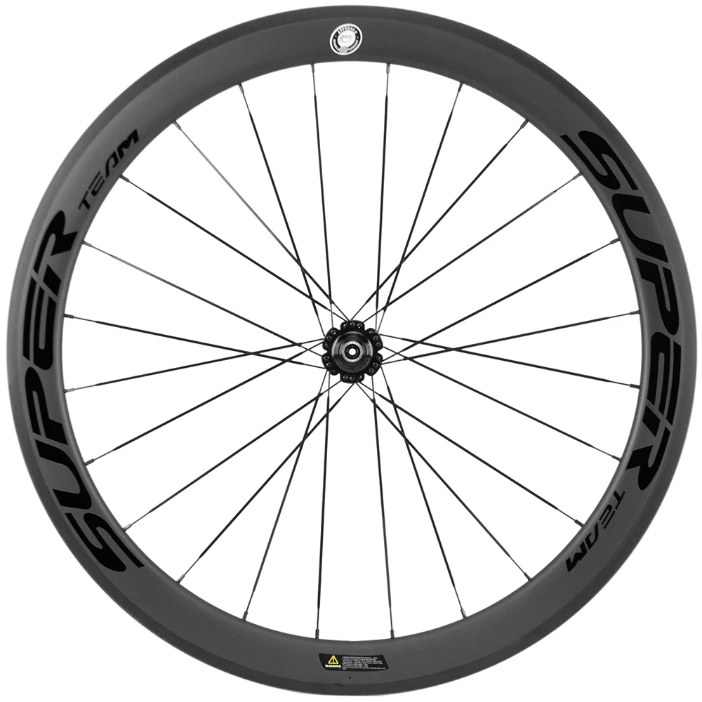 SUPERTEAM リムブレーキセンターロックカーボン自転車ホイールセット