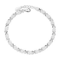 Bracelets nobles en argent sterling 925 de haute qualité, chaîne pour femmes, accessoires de fête de mariage, bijoux 20cm 8 pouces, cadeaux d'anniversaire 2