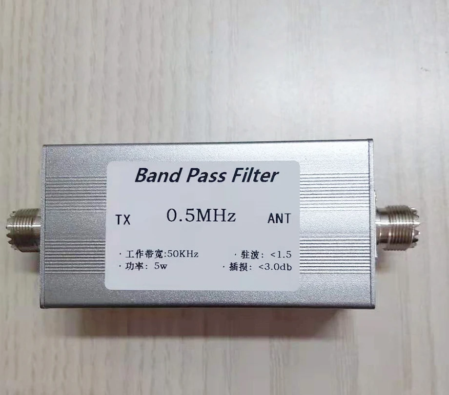 

0.5MHz Bandpass Filter BPF Bandwidth 50KHz Receiving M Female Suppression Clutter Anti-interference