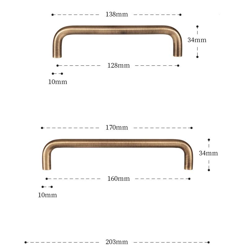 solid brass furniture handle for drawers and cabinets