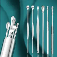 6pcs Ear Cleaner Set Earpick Ear Wax Remover Spoon Curette Ear Cleaning Spiral Earpick Easy Earwax Removal Kit Gadget 1