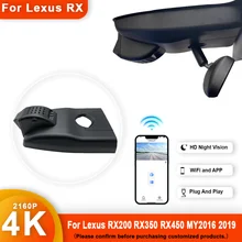 렉서스 RX 2016 2019 자동차 카메라용 전면 및 후면 4K 대시 캠, 녹음기 대시 캠, 와이파이 자동차 Dvr 녹화 장치