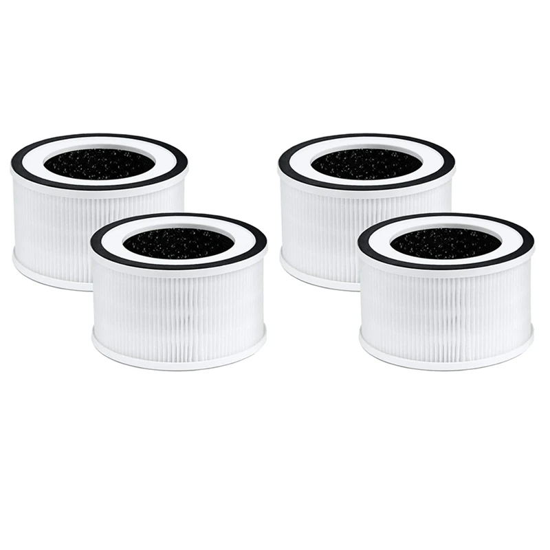 

Replacement True HEPA Filters Compatible For Afloia Fillo/Halo/Allo Air Purifier 3-Stage Filtration, 4 Pack