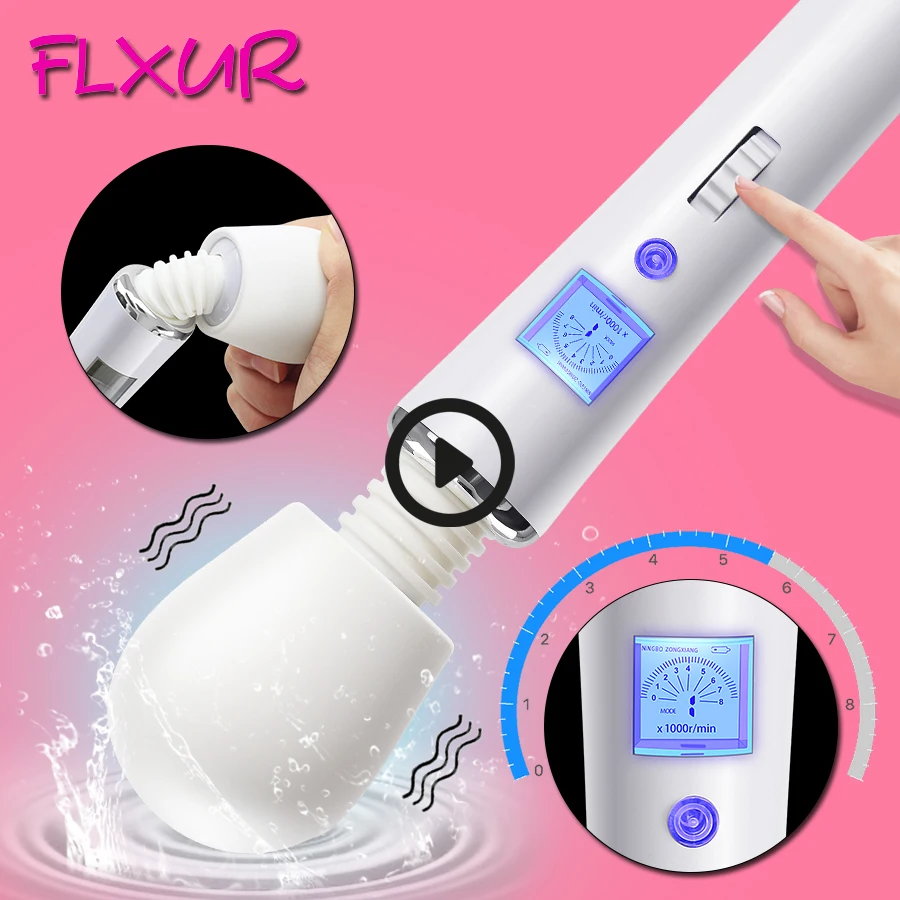 FLXUR AV Magic Wand Vibrators for Women Sex Toys Clitoris Stimulator Female Masturbator Couples Erotic Device USB Charging