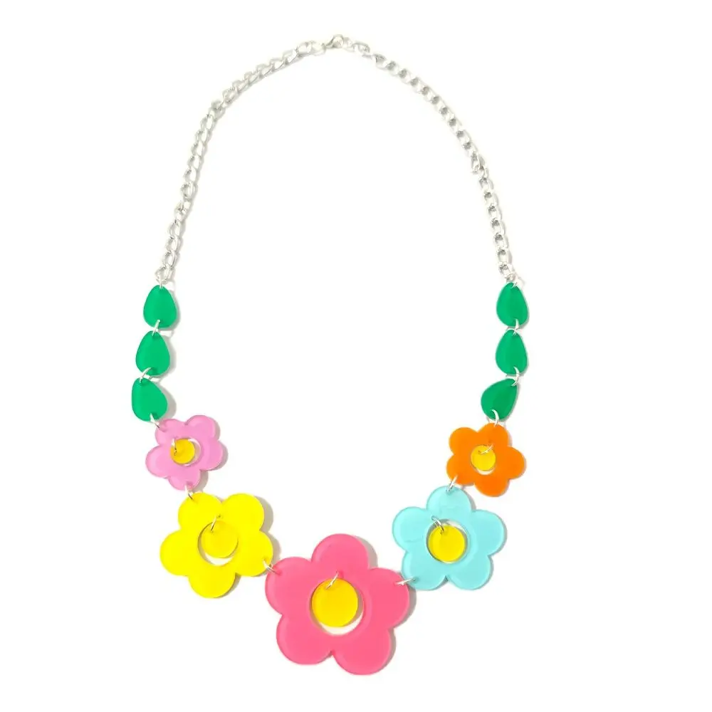 KUGUYS Halskette mit Acryl-Blumen-Anhänger für Damen, modischer Schmuck, Sommer-Accessoires – Detail 7
