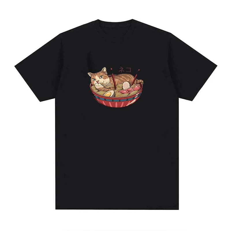 

Funny Samurai Cat T-Shirt Men Women Plus Size Fashion O-Neck Casual Breathable Streetwear Oversized Printed Loose Unisex Tees