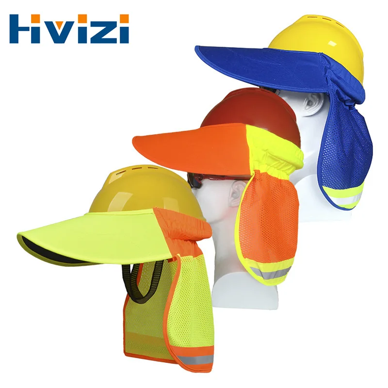 Sunshade Outdoor Construction Safety Hard Hat Sun Shade Neck Shield Reflective Stripe Protective